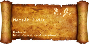 Maczák Judit névjegykártya